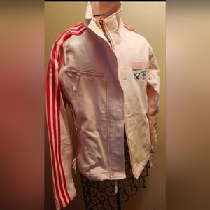 Vintage adidas light Pink Bomber Jacket with  Stripes